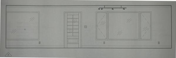 The rear wall of the living room