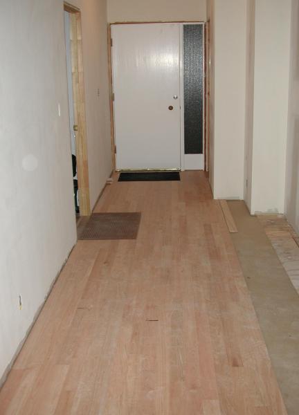 02/13 - The first day's worth of red birch flooring